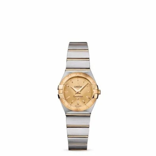 Omega Constellation Quartz 24 Brushed Stainless Steel / Yellow Gold / Champagne 123.20.24.60.08.001 (12320246008001)
